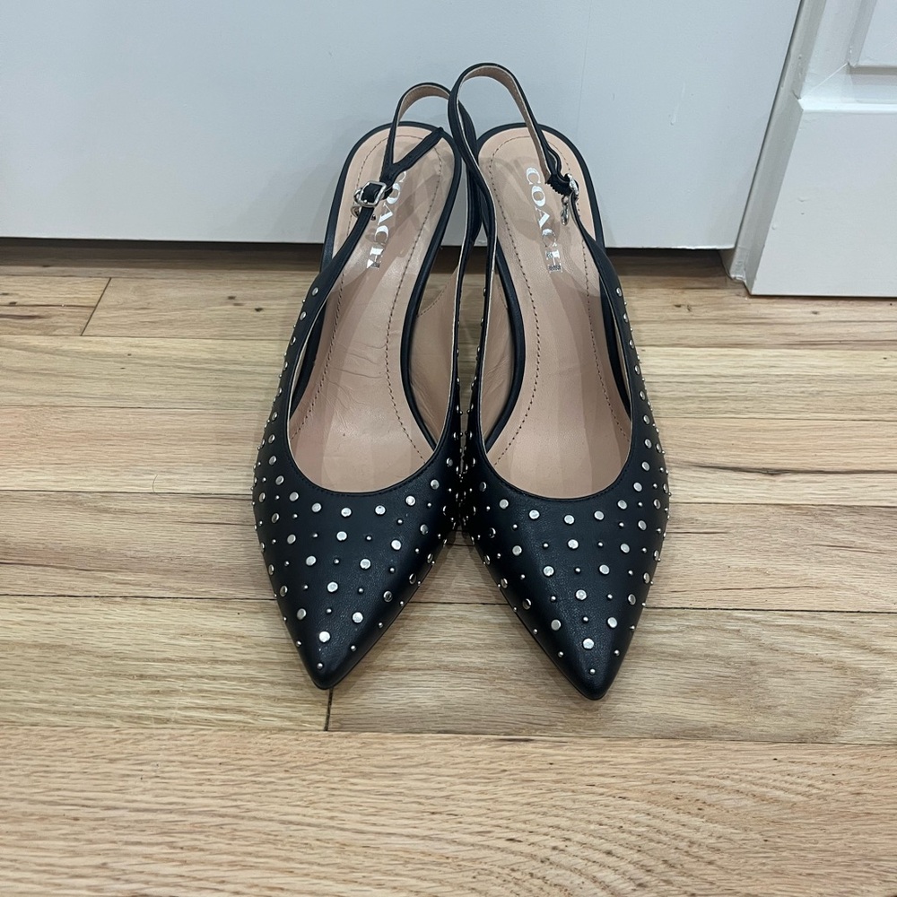 Coach Black Studded Heels worn once